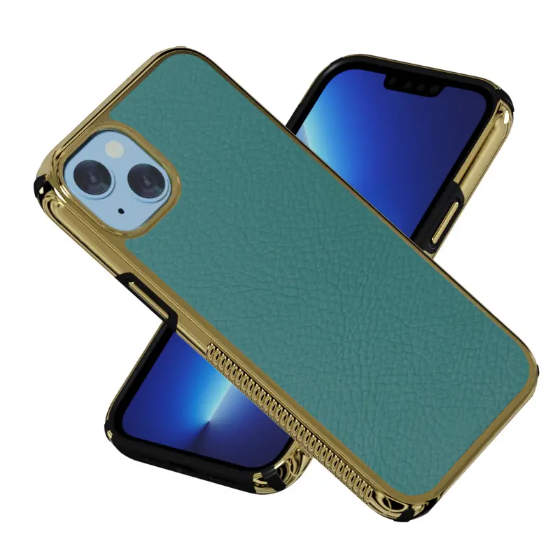 Soft TPU Hard PC Independent keys Genuine Leather Protective Camera Ring Mobile Phone Cases For iPhone 14 Plus Pro Max Shells