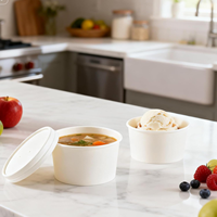 Bols en papier jetables biodégradables pour salades, avec couvercles, empilables, résistants aux fuites, de qualité alimentaire, avec logo personnalisé, vente en gros