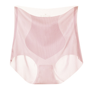 Sección delgada de verano antibacteriana de seda de cintura alta de talla grande <span class=keywords><strong>sin</strong></span> rastros de bragas de seda helada bragas de mujer de estilo femenino - Product Image 4
