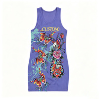 Robe mini moulante sexy d'été en gros, jupe sans manches imprimée de créateur, classique et tendance, pour femme, vente chaude