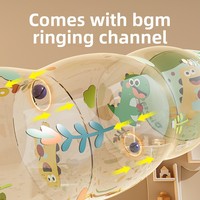 Jouet gonflable en PVC pour bébés et nourrissons, aide à la marche et à la ramper, avec clochette et design dinosaure, pour l'apprentissage et l'éveil.