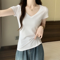 T-shirts vierges de qualité supérieure en gros, couleur unie, pour femmes, décontractés, à manches courtes, basiques, pour l'été – Vente chaude