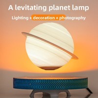 Lune flottante de Saturne en lévitation magnétique, veilleuse LED 3D, blanc chaud, à brancher, décoration d'espace de chambre à coucher, cadeau, contrôle tactile