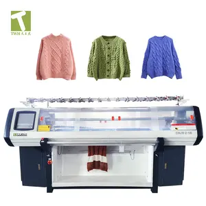 Tnh Cina kualitas tinggi digunakan sistem ganda mesin pembuat Sweater komputer mesin rajut Jacquard datar