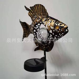 Solar Metal Fish Garden <b>Light</b> <b>LED</b> Water Resistant Free Standing Outdoor Decor - Product Image 5