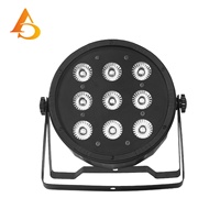 Lot de 9 projecteurs LED PAR à piles RGBW 4-en-1 DMX pour scène, mariage, DJ et fête