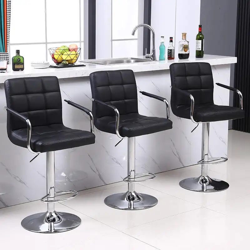 Factory Commercial Home Kitchen Bar Leather Furniture Steel Bar Chair Bar Stool