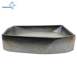 حوض وحدة تحكم سيراميك بتأثير قوس قزح حرفي مطلي بالكهرباء بألوان متدرجة وشكل معماري منحوت - Product Image 6