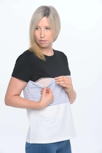 2021 vente chaude femmes Double face Zip décontracté Fit vêtements d'allaitement allaitement t-<span class=keywords><strong>shirt</strong></span> hauts pour maman <span class=keywords><strong>enceinte</strong></span> - Product Image 2