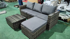 Modernes 3-teiliges Rattan-Sofa-Set, Wetterfeste Gartenmöbel mit Wasserdichten Kissen - Product Image 2