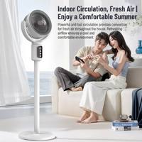 Ventilateur de circulation d'air stéréo 3D, hauteur réglable, oscillation automatique, fonctionnement silencieux, rechargeable, ventilateur de bureau sur pied