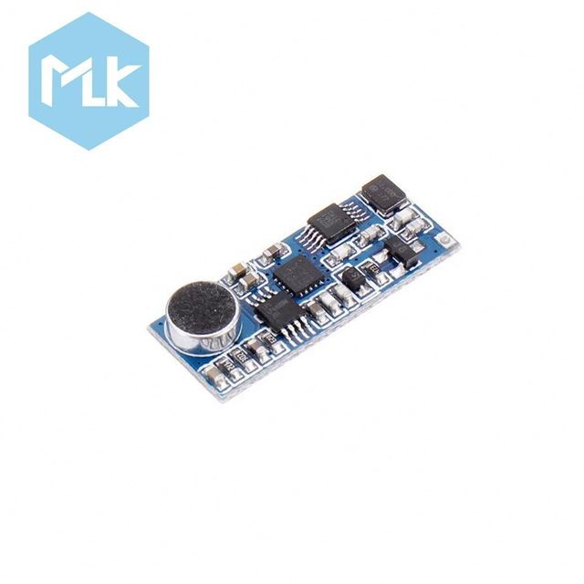 MLK  3-5V 100mW Adjustable PLL 76.0MHz-108.0MHz Wireless Microphone Single Channel Board Mini FM Radio Transmitter Module