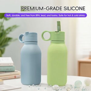 ขวดน้ำซิลิโคนพับได้สำหรับเดินป่า ตั้งแคมป์ ปลอดสาร BPA ป้องกันการรั่วซึม ทนน้ำเดือด น้ำหนักเบา มี 9 สี - Product Image 4