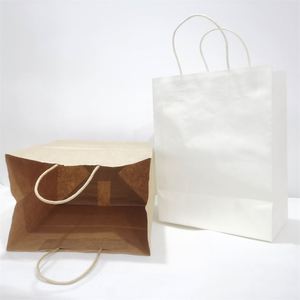 KM Luxury Custom Heavy Duty Large Kraft Paper <b>Bags</b> for Food Paper Delivery Takeaway <b>Bags</b> - Product Image 2