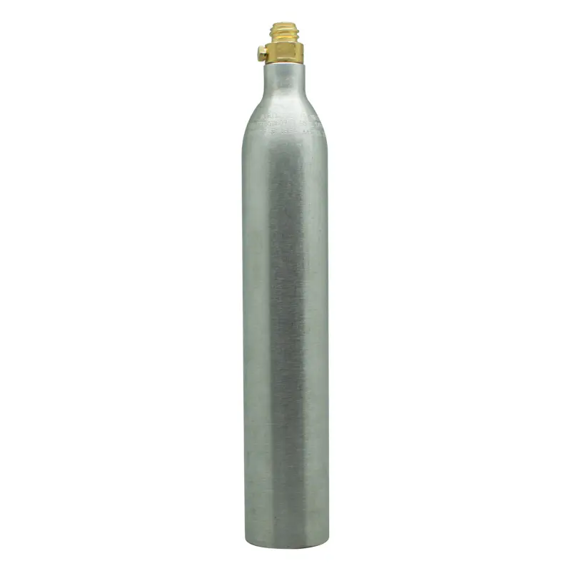 Tangki botol Co2 silinder Soda 0,6l, botol air Soda tekanan tinggi 150BAR/2200PSI silinder Aluminium Co2 dengan katup TR21 * 4