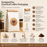 Bolsa de Empaque para Café Mate de 1 lb, con Fondo Plano, Válvula y Cierre de Cremallera con Tirador