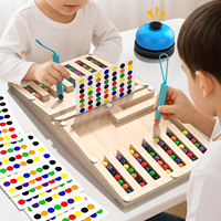 Juguete Montessori de clasificación de colores con cuentas, juego educativo de entrenamiento cerebral competitivo de escritorio