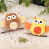 Jouet en peluche hibou personnalisé OEM ODM, jouet doux pour chat en forme d'oiseau, jouet interactif coloré pour animaux de compagnie, vente en gros, fabricant d'articles pour animaux de compagnie sur mesure