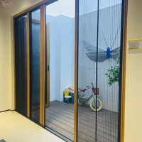 Porte de séparation de studio à domicile insonorisée DEMEA, grande ouverture, panneau en verre transparent en aluminium, réduction du bruit, porte coulissante pliante