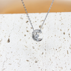 <span class=keywords><strong>Collier</strong></span> pendentif en forme de diamant, <span class=keywords><strong>collier</strong></span> pendentif <span class=keywords><strong>C</strong></span>, chaîne en acier inoxydable - Product Image 4