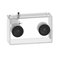 Haut-parleur Bluetooth LED RGB 20W haute puissance pour aquarium en verre avec design transparent, alimenté par batterie 5.4, portable