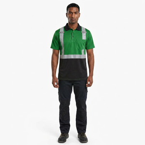 Chemises polo personnalisées, chemises haute visibilité orange à manches longues, chemise polo réfléchissante, vêtements de travail résistants au feu pour la construction - Product Image 1