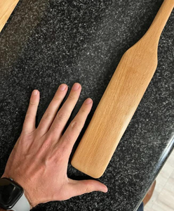 ブナ材ヘラ攪拌パドルキッチンクッキング用ヘビーデューティーロング木製スプーンパドル - Product Image 5