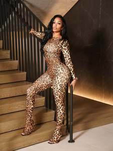 Conjunto Deportivo de Mujer con Estampado de Serpiente, a la Moda 2026, <span class=keywords><strong>Top</strong></span> Sexy Ajustado de Manga Larga, Leggings Deportivos de Cintura Alta, Dos Piezas, Ropa para Gimnasio y Club - Product Image 4