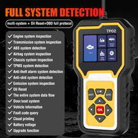 Lector de código TP02 diagnóstico de sistema completo automotriz detector de fallas de coche OBD escáner de coche Analizador de escáner de diagnóstico automático