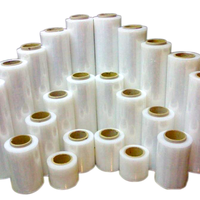 Film étirable Échantillon gratuit Adhésif LLDPE Rouleau d'emballage Film rétractable Plastique Main Mini/Jumbo Rouleau