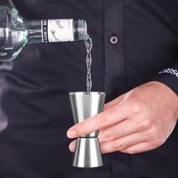 Tasse à mesurer double face en acier inoxydable avec logo laser personnalisé