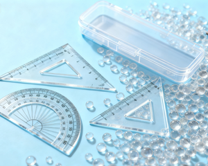 Règle en résine K transparente durable-Copolymère styrène-butadiène, haute résistance aux chocs pour la papeterie scolaire/de bureau - Product Image 3