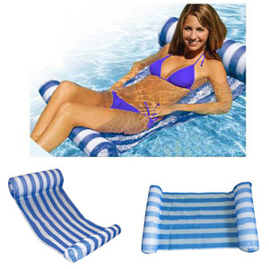 Tumbona Flotante Rosa a Rayas 70x132cm PVC Plegable Hamaca Acuática de Uso Individual - Product Image 5