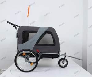 अनुकूलित पालतू ट्रेलर फोल्डेबल लोहा स्टील तीन-पहिया कुत्ते बिल्ली साइकिल ट्रेलर के लिए जॉगर कार्ट ट्रॉली - Product Image 2