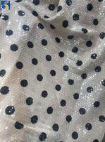 Tissu extensible YX1429 250 g/m² à pois transparents et pailletés, imprimé, 5 mm, 140 cm, idéal pour robes de soirée féminines – Grande Vente