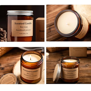 Vela Aromática de Cera de Soya Hecha a Mano LANJO en Frasco de Vidrio de 200G, Estilo Minimalista, Aromaterapia Floral y Vegetal, Decoración para el Hogar - Product Image 4