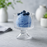 Bol à glace moderne en verre soufflé à la main, anti-fuite, plat de service artisanal pour desserts, emballage cadeau, logo personnalisé