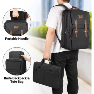 Muestra gratuita: Bolsa de herramientas profesional hecha a mano para cuchillos con 9 bolsillos, estuche de lona para cuchillos, funda para cubiertos. - Product Image 1
