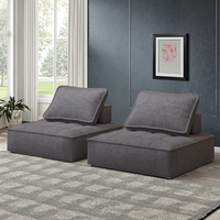 Canapé sectionnel modulaire, fauteuil de canapé sans accoudoirs avec coussin à dossier amovible, canapé sectionnel pour le salon et l'appartement