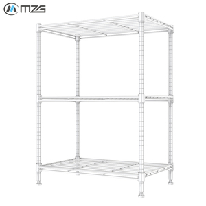 Étagère de rangement portable MZG moderne à 3 niveaux en acier au carbone blanc thermolaqué pour salle de bain, armoire, salon - Product Image 1