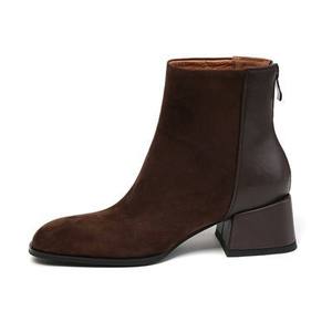 Botines <span class=keywords><strong>Chelsea</strong></span> de Estilo Retro para Mujer, Nuevas Botas de Invierno con Cierre de Cremallera, Tacón Grueso y Diseño Sólido - Product Image 6