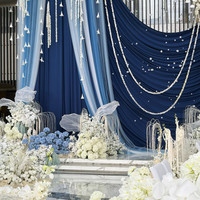 Décorations de mariage personnalisées en gros, rideaux romantiques en satin polyester, toiles de fond, plusieurs couleurs, tailles personnalisées
