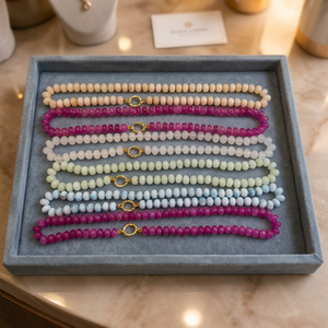 SSringz Handmade Colorful Crystal <b>Beaded</b> Necklace, Pastel Rondelle Stone Choker Jewelry for Women Available At Best Price - Product Image 1