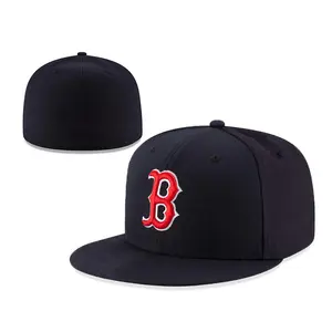 2402 Custom Logo Wholesale 6 Panel New Unisex Plain Embroidered 57 58 60 61 62 64 Sports OEM Cotton Baseball Fitted Cap