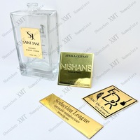 Parfum de marque privée de luxe bouteille de parfum en verre étiquettes autocollantes en métal pour bouteilles emballage personnalisé