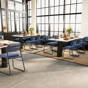 Chaise de salle à manger rembourrée en lin squelette à coussin épais et moderne avec pieds en métal antidérapants - Product Image 4