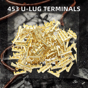 บริการงานกลึงตามสั่ง ขั้วต่อทองเหลืองแบบ U-Lug ชุบทอง ขั้วต่อสายไฟแบบ Crimp สำหรับชุดสายไฟอิเล็กทรอนิกส์ - Product Image 2