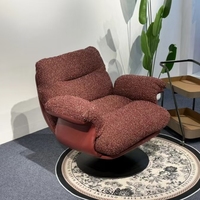 Fauteuil de salon pivotant Fat Ear, fauteuil d'appoint rembourré en tissu moelleux avec base ronde en métal pour salon, chambre à coucher, coin lecture