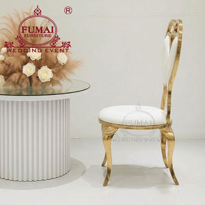 European Style Hotel <b>Chair</b> with White Foam Cushion Gold Wood Frame Open <b>Back</b> Saber Leg Indoor Commercial Furniture - Product Image 5