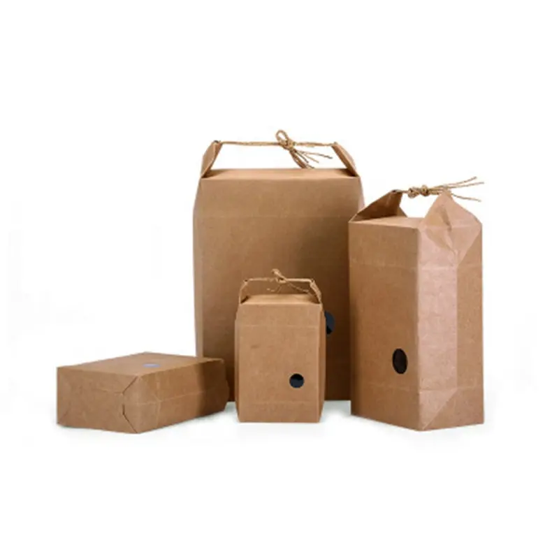 주문 로고 종이 가방 인쇄 선물 포장 쇼핑 브라운 크래프트 종이 가방 로프 핸들